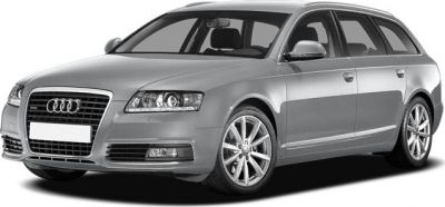 Silver station wagon with signature grille and alloy wheels front side view