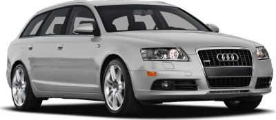 Front side angle of silver station wagon with alloy wheels and LED headlights