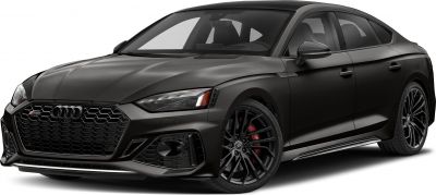 Black Audi RS5 with honeycomb grille and sporty alloy wheels