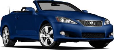 Blue convertible luxury coupe with sporty front design