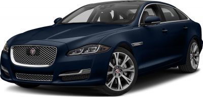 Front angle luxury sedan with mesh grille and LED headlights