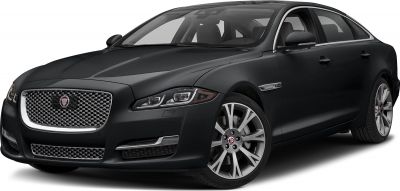 Front view with LED headlights and mesh grille