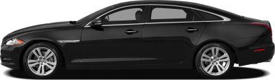 Long wheelbase luxury sedan side profile with alloy wheels