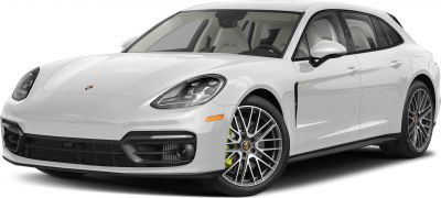 White luxury hatchback front side with headlights and alloy wheels