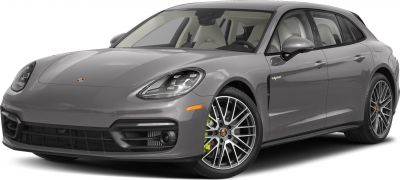 Front and side view of sleek grey luxury vehicle with alloy wheels
