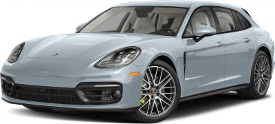 Front-side view of luxury sporty wagon with alloy wheels and sleek headlight design