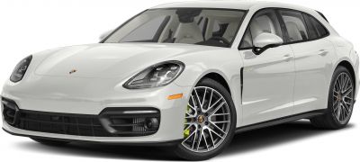 White luxury sport wagon with LED headlights and alloy wheels