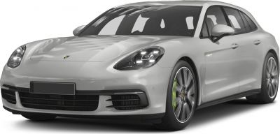 Front view of a sleek sporty luxury vehicle with aerodynamic headlights.