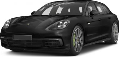 Black luxury hatchback with prominent headlights and alloy wheels