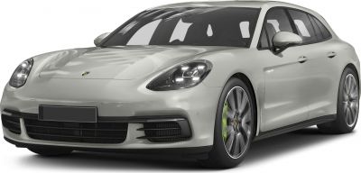 Front and side view of a luxury sport sedan with LED headlights and sleek aerodynamic design