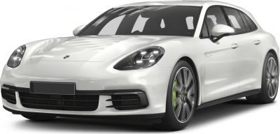 White luxury wagon front view with LED headlights and alloy wheels