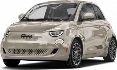 Compact electric car with round headlights and unique grille