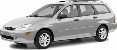 Side view of a compact station wagon with roof rails and alloy wheels.