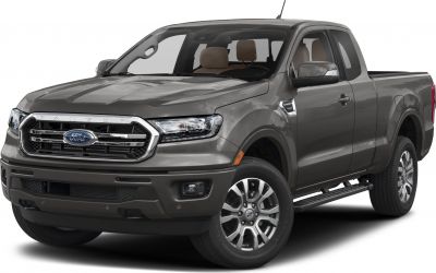 Front and side view of a facelifted pickup truck with extended cab