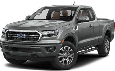 Front and side view of pickup with bold grille and alloy wheels