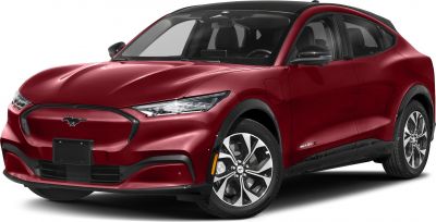Sleek front view with aerodynamic shape and stylish headlights