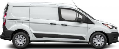 Small panel van with sliding door and steel wheels