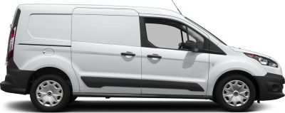 Side profile of compact double cab-in-van with sliding rear door