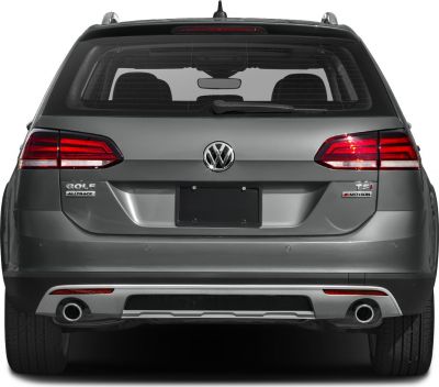 Rear end with taillights, dual exhausts, badges, and rear wiper