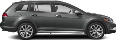 Side profile of compact hatchback with alloy wheels and roof spoiler