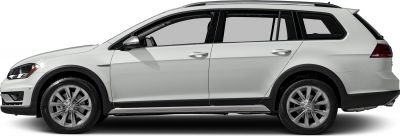 Side profile of white compact SUV with alloy wheels and black cladding