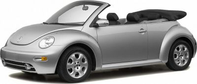 Convertible with soft top roof and rounded classic design