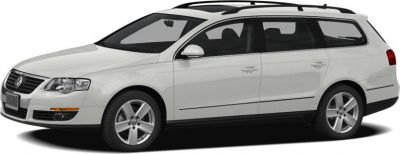 White estate car with roof rails and alloy wheels side profile