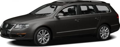 Side profile of a station wagon featuring alloy wheels and roof rails