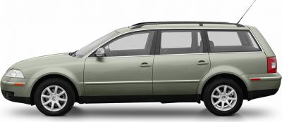 Side profile of Volkswagen Passat Variant estate car with alloy wheels and roof rails