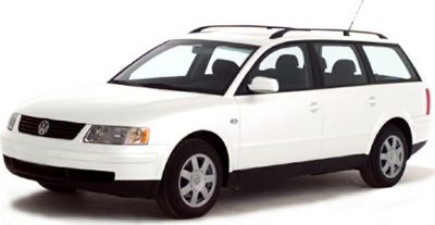 White estate car with roof rails side profile