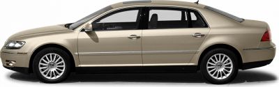 Elongated luxury sedan showcasing side profile with distinctive alloy wheels.