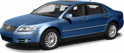 Blue luxury sedan with chrome side trim and distinctive front grille