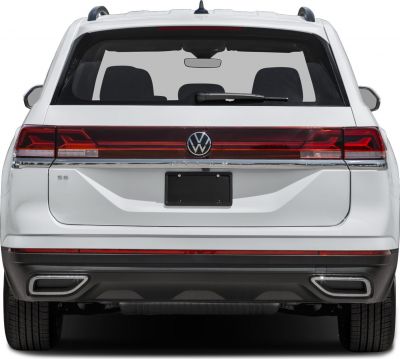 Rear view with LED tail lights and dual exhaust outlets