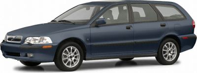 Side view of 1990s station wagon with alloy wheels and tinted windows