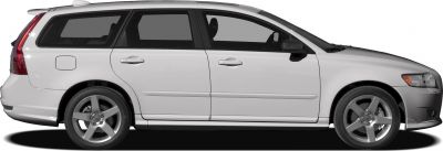 White wagon side profile with alloy wheels and roof rails