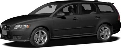 Side profile of a sleek wagon with alloy wheels and tinted windows.