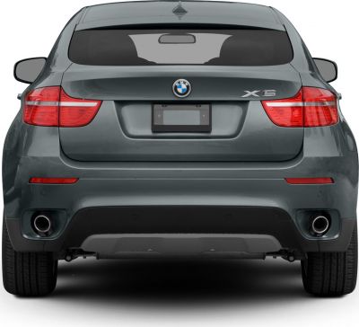 Rear view with LED taillights and dual exhaust pipes
