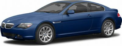 Front and side view of blue luxury coupe with alloy wheels.