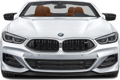 Front view showing kidney grille and headlights of convertible