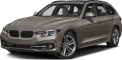 Front-side view of a station wagon with sleek headlights and alloy wheels