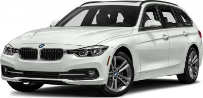 White station wagon front side with kidney grille and LED headlights