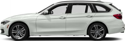 Side profile of estate car with alloy wheels
