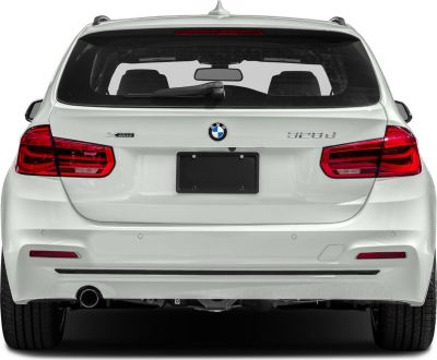 Rear tailgate, taillights, exhaust pipe of touring car