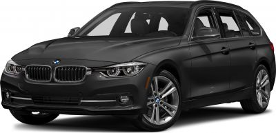 Front and side view of a sleek luxury wagon with alloy wheels and modern headlights.