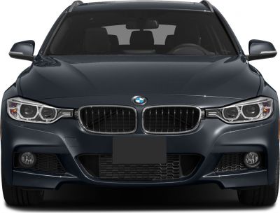 Front view with kidney grille and headlights