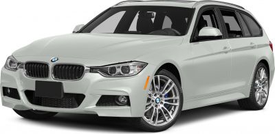 Front-side view featuring headlights, kidney grille, and alloy wheels of a station wagon.