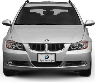 Front view with kidney grille and angel eyes headlights