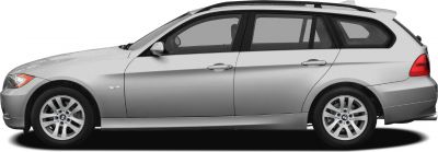 Silver estate car side profile with alloy wheels