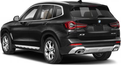Rear and side view of a black SUV with LED tail lights and sporty alloy wheels
