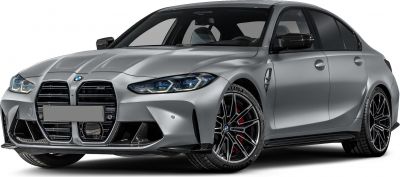 Large kidney grille and detailed sporty alloy wheels in front view